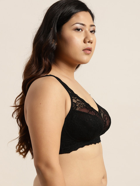 Sztori Plus Size Black Lace Non-Wired Non Padded Everyday Bra SZ-BRA-705A - Image 2
