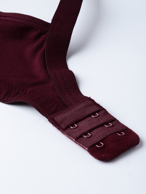 Sztori X fwd Plus Size Burgundy Solid Non-Wired Non Padded Everyday Bra SZ-BRA-708D - Image 5