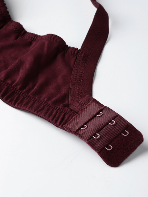 Sztori X fwd Plus Size Maroon Lace Non-Wired Non Padded Everyday Bra SZ-BRA-715E - Image 5