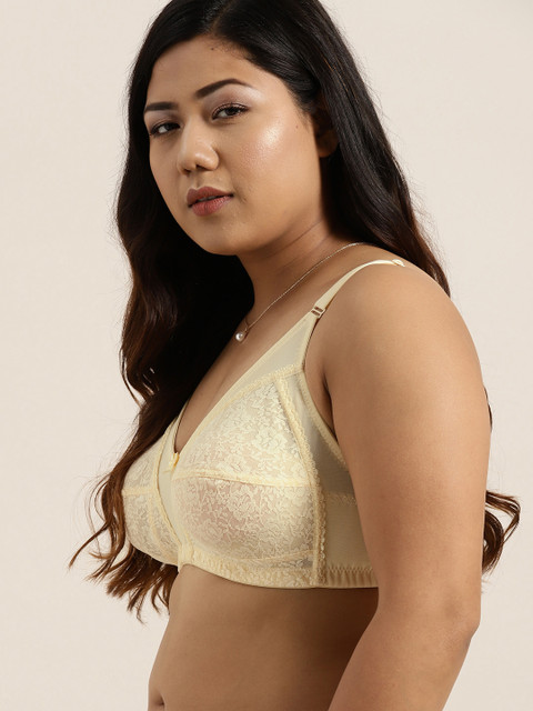 Sztori X fwd Plus Size Cream-Coloured Lace Non-Wired Non Padded Everyday Bra SZ-BRA-701A - Image 2