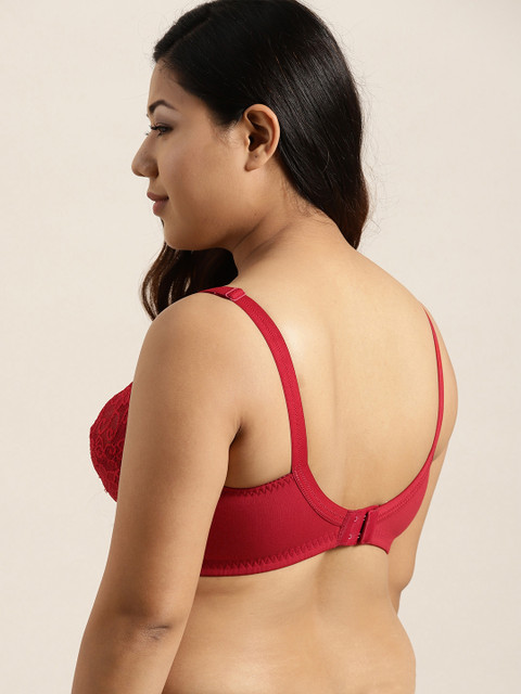 Sztori X fwd Plus Size Maroon Lace Non-Wired Non Padded Everyday Bra SZ-BRA-704F - Image 3