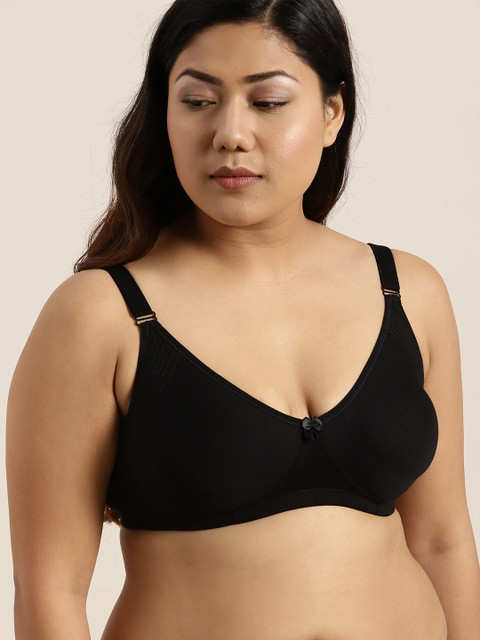Sztori X fwd Plus Size Black Solid Non-Wired Non Padded Everyday Bra SZ-BRA-708A - Image 2