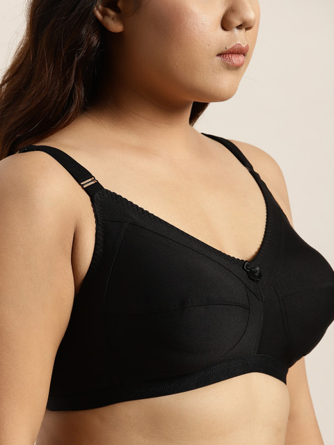 Sztori X fwd Plus Size Black Solid Non-Wired Non Padded Everyday Bra SZ-BRA-703A - Image 4