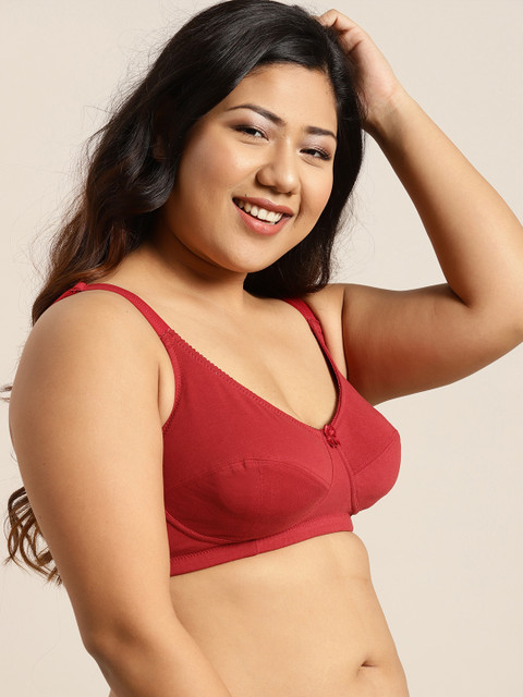 Sztori X fwd Plus Size Rust Red Solid Non-Wired Non Padded Everyday Bra SZ-BRA-709F - Image 2