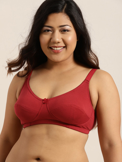 Sztori X fwd Plus Size Rust Red Solid Non-Wired Non Padded Everyday Bra SZ-BRA-709F