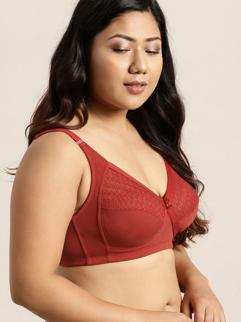 Sztori X fwd Plus Size Rust Red Solid Non-Wired Non Padded Everyday Bra SZ-BRA-715C - Image 2