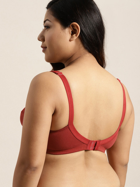 Sztori X fwd Plus Size Rust Red Solid Non-Wired Non Padded Everyday Bra SZ-BRA-715C - Image 3