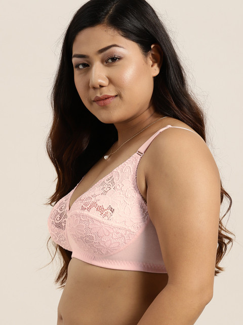 Sztori X fwd Plus Size Pink Lace Non-Wired Non Padded Everyday Bra SZ-BRA-704H - Image 2