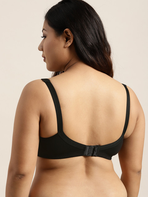 Sztori Plus Size Black Solid Non-Wired Non Padded Everyday Bra SZ-BRA-715A - Image 3