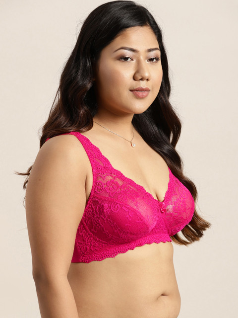 Sztori X fwd Plus Size Magenta Lace Non-Wired Non Padded Everyday Bra SZ-BRA-705D - Image 2