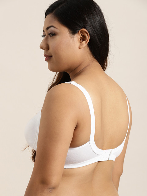 Sztori X fwd Plus Size White Solid Non-Wired Non Padded Everyday Bra SZ-BRA-708C - Image 3