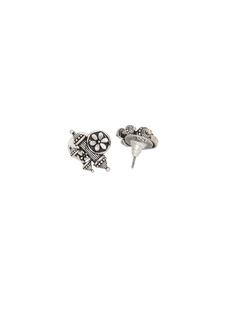 Voylla Silver-Plated Contemporary Oxidised Studs - Image 3