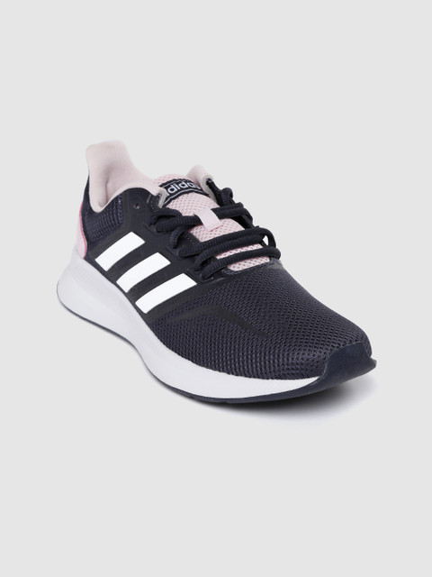 ADIDAS Women Navy Blue & Pink Solid Runfalcon Running Shoes