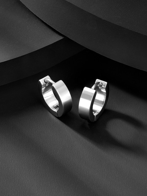 Peora Men Silver-Plated Contemporary Studs