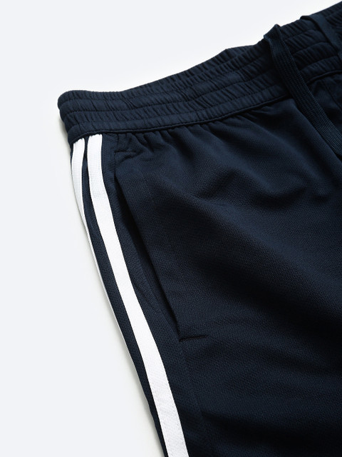 ADIDAS Men Navy Blue Solid Design 2 Move Classics Sustainable Shorts With Side Stripes - Image 6