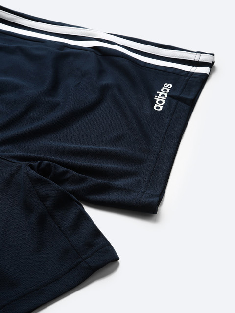 ADIDAS Men Navy Blue Solid Design 2 Move Classics Sustainable Shorts With Side Stripes - Image 7