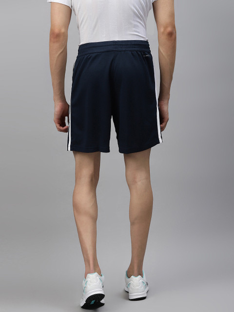 ADIDAS Men Navy Blue Solid Design 2 Move Classics Sustainable Shorts With Side Stripes - Image 3