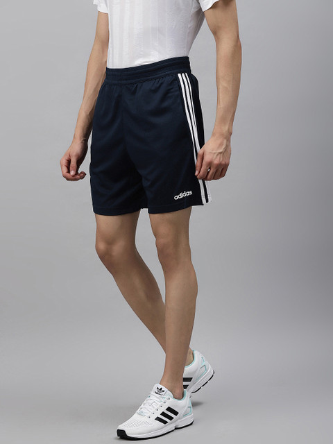 ADIDAS Men Navy Blue Solid Design 2 Move Classics Sustainable Shorts With Side Stripes - Image 2