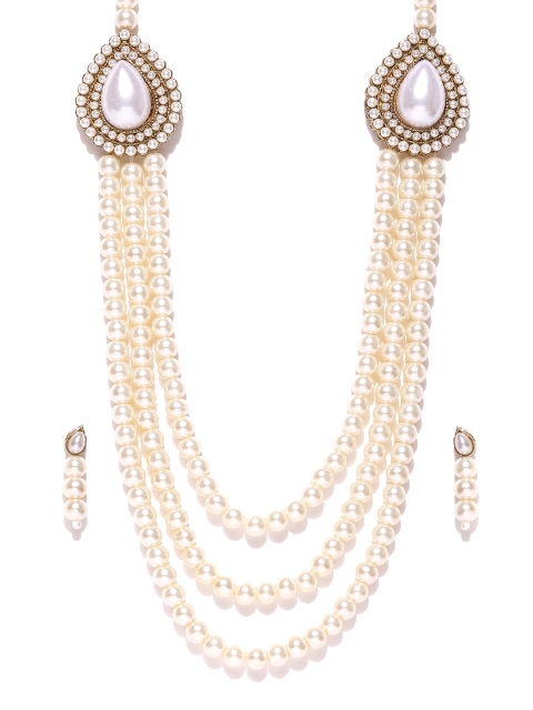 Off-White Synthetic Pearl Jewellery Set
