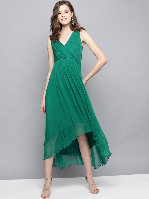 Label Ritu Kumar Women Green Solid Empire Dress