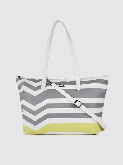 Lavie White & Grey Printed Shoulder Bag