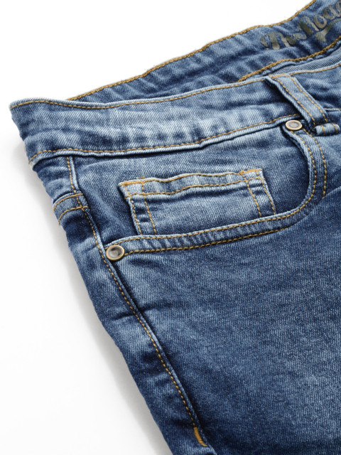 Roadster Women Navy Blue Washed Regular Fit Denim Shorts - Image 6