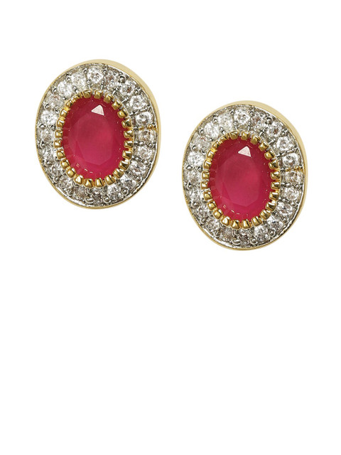 Rubans Gold-Toned & Red Classic Studs - Image 3