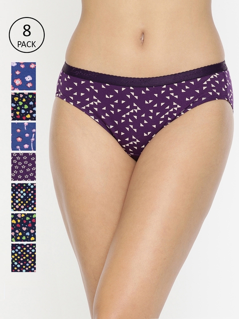 Lux Lyra Women Pack of 8 Assorted Printed Hipster Briefs LYRA_PTY_212