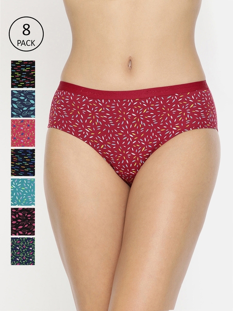 Lux Lyra Women Pack of 8 Assorted Printed Hipster Briefs LYRA_PTY_211