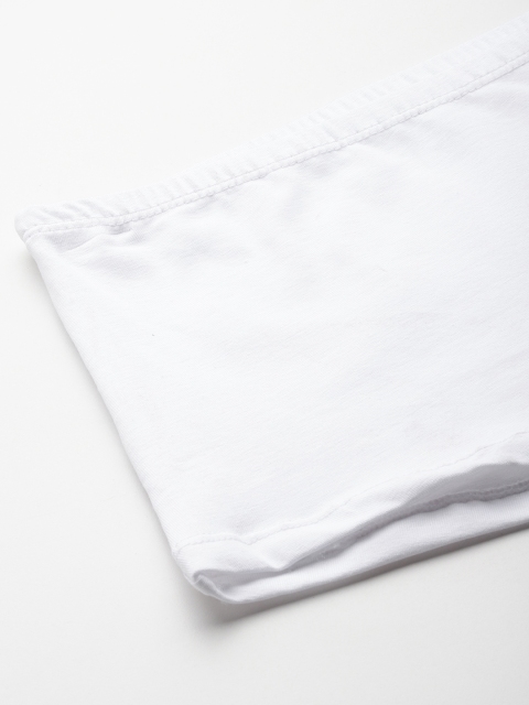 Leading Lady Women White Solid Boy Shorts - Image 4