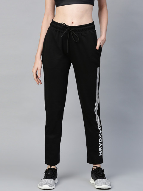 Harvard Women Black Solid Track Pants