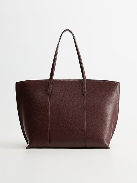 MANGO Burgundy Solid Shoulder Bag