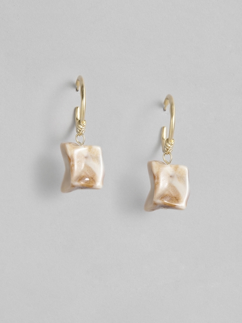 CORSICA Gold & Off-White Quirky Drop Earrings
