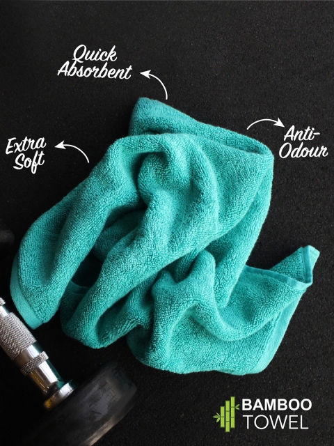 Heelium Teal Unisex Bamboo Soft & Quick Drying 600 GSM Bath Towel - Image 5