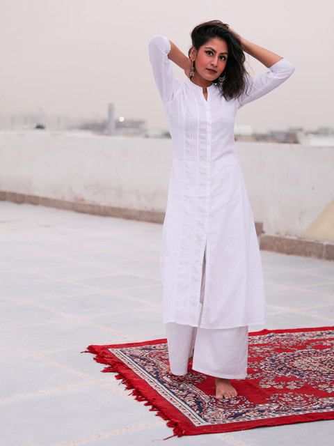 TAG 7 Women White Solid Straight Palazzos - Image 7