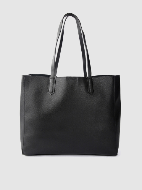 mango black solid shoulder bolsa