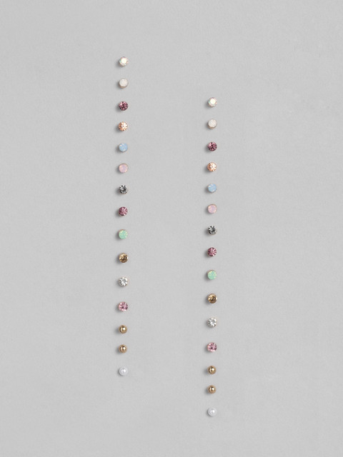 Accessorize Set of 15 Multicoloured Circular Studs - Image 2