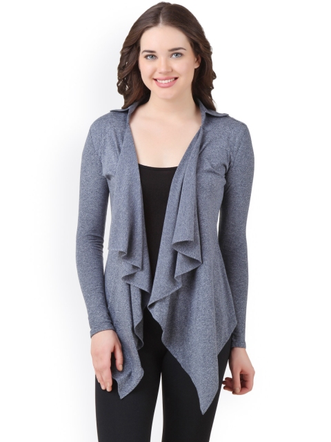 Blue Solid Shrug