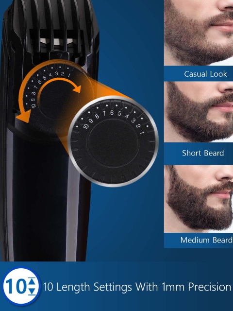 Agaro Men MG 4760 4-in-1 Grooming Kit for Beard with Nose Trimmer - Black - Image 2
