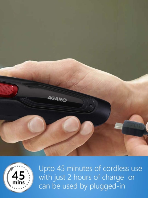 Agaro Men MT-7001 Beard Trimmer - Black - Image 5