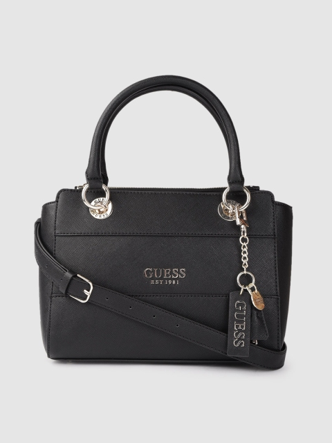 GUESS Black Solid Handheld Bag