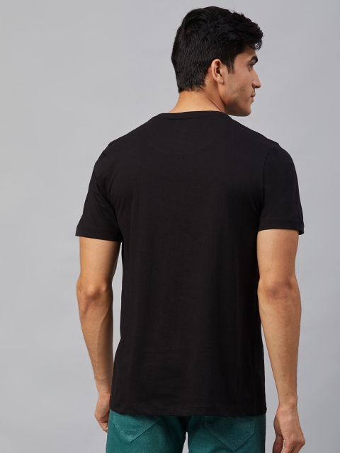 Roadster Men Black and Grey Graphic Printed Cotton T-shirt - Image 4