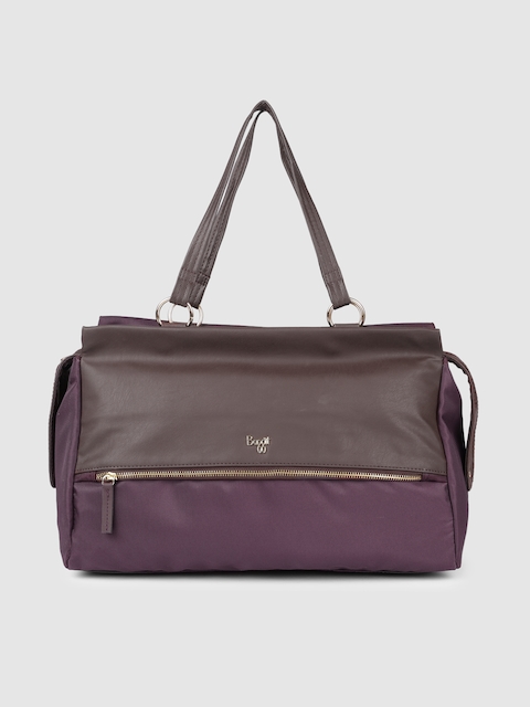 Baggit Purple Solid Oversized Handheld Bag
