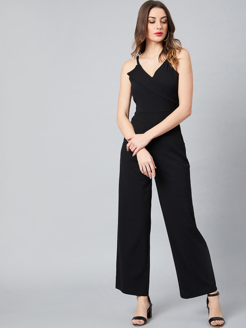 Athena Women Black Solid Basic Jumpsuit
