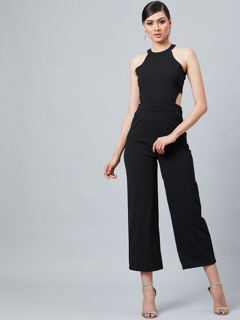 Athena Women Black Solid Basic Jumpsuit