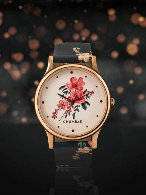 TEAL BY CHUMBAK Women Off-White Printed Analogue Watch 8907605098185