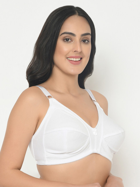Curvy Love Plus Size White Solid Non-Wired Non Padded Everyday Bra CL-03 WHITE-C20 - Image 2