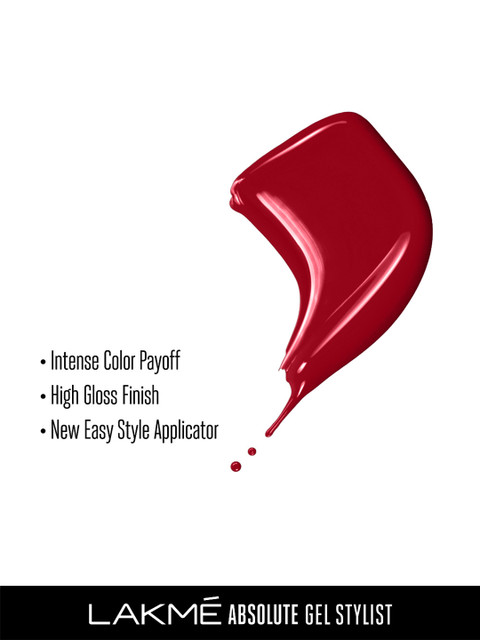 Lakme Absolute Gel Stylist Nail Color With High Gloss Finish 12ml - Fireside - Image 4