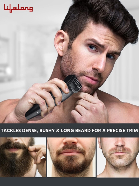 Lifelong Men Beard Trimmer Runtime 50 Min - Cordless Trimmer with Charging Indicator - Image 4