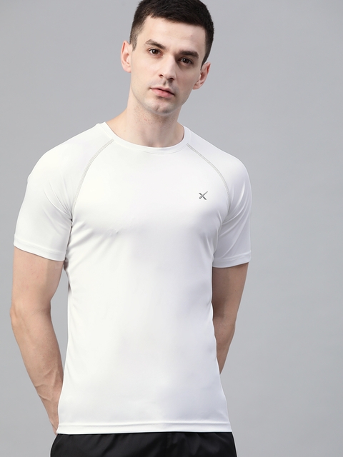Hrx By Hrithik Roshan Men White Solid Rapid-Dry Running T-shirt - Karttoday